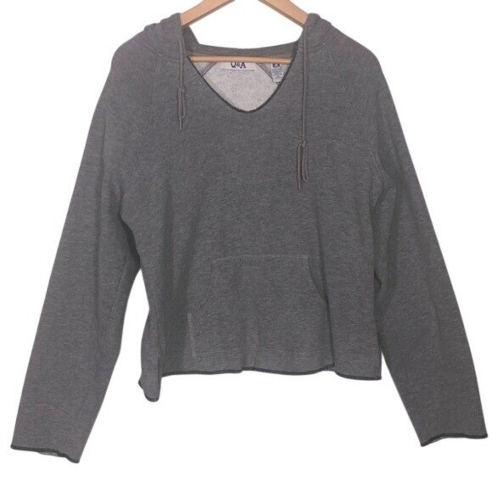 Q&A Grey Cropped Hoodie Size XL